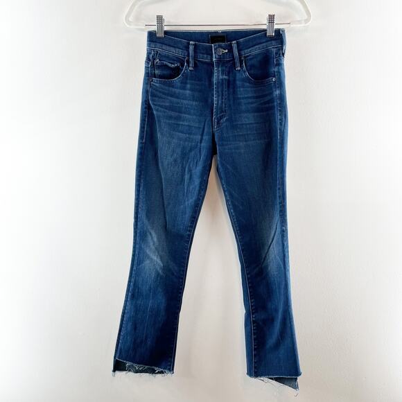 Mother The Insider Crop Step Fray High Rise Jeans Good For You Blue 26 - Picture 2 of 13